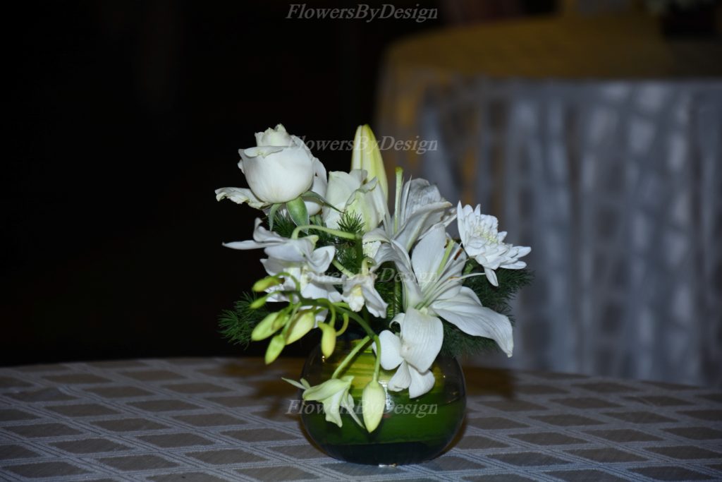 White Flower Pot - Flowers by design in Bangalore