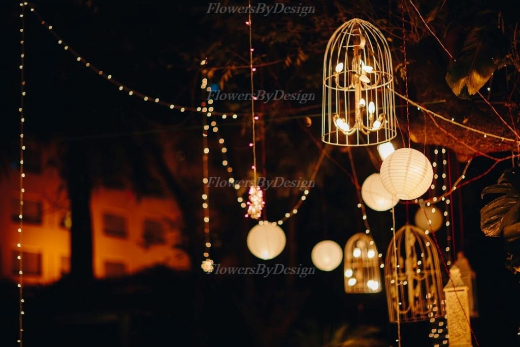 Hanging wedding Lights - Wedding Flower Decorators in Bangalore
