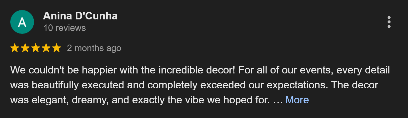 Review about us on Google