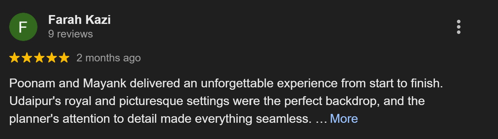 Review about us on Google