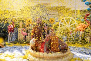 haldi-decoration-marigold-floral-setup