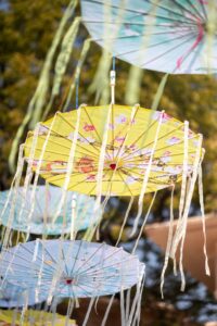 haldi-setup-with-genda-phool-garlands