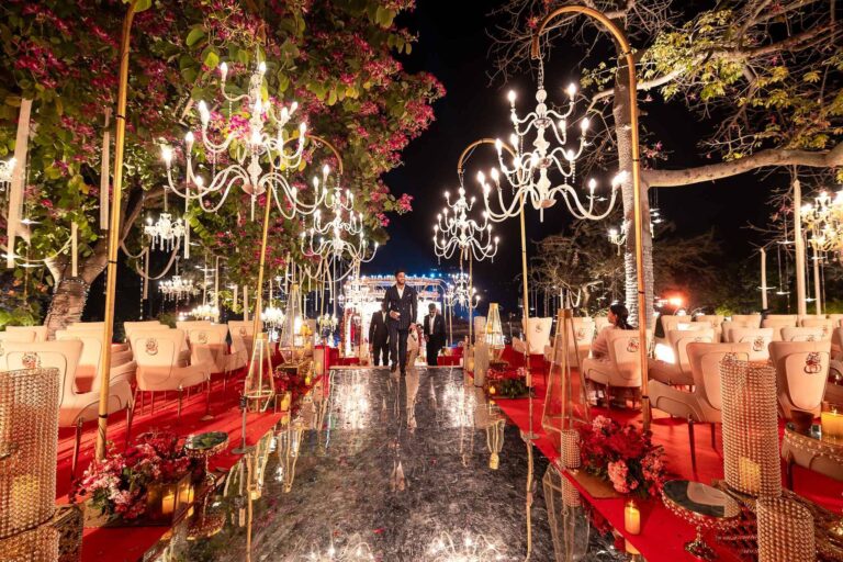 hanging-flower-ceiling-reception