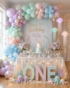 first-birthday-balloon-decoration