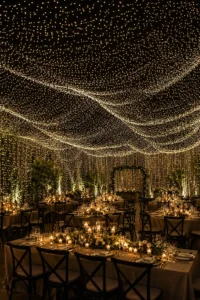golden-fairy-light-decoration-setup