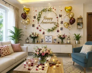 romantic-anniversary-decor-with-balloons-and-flowers
